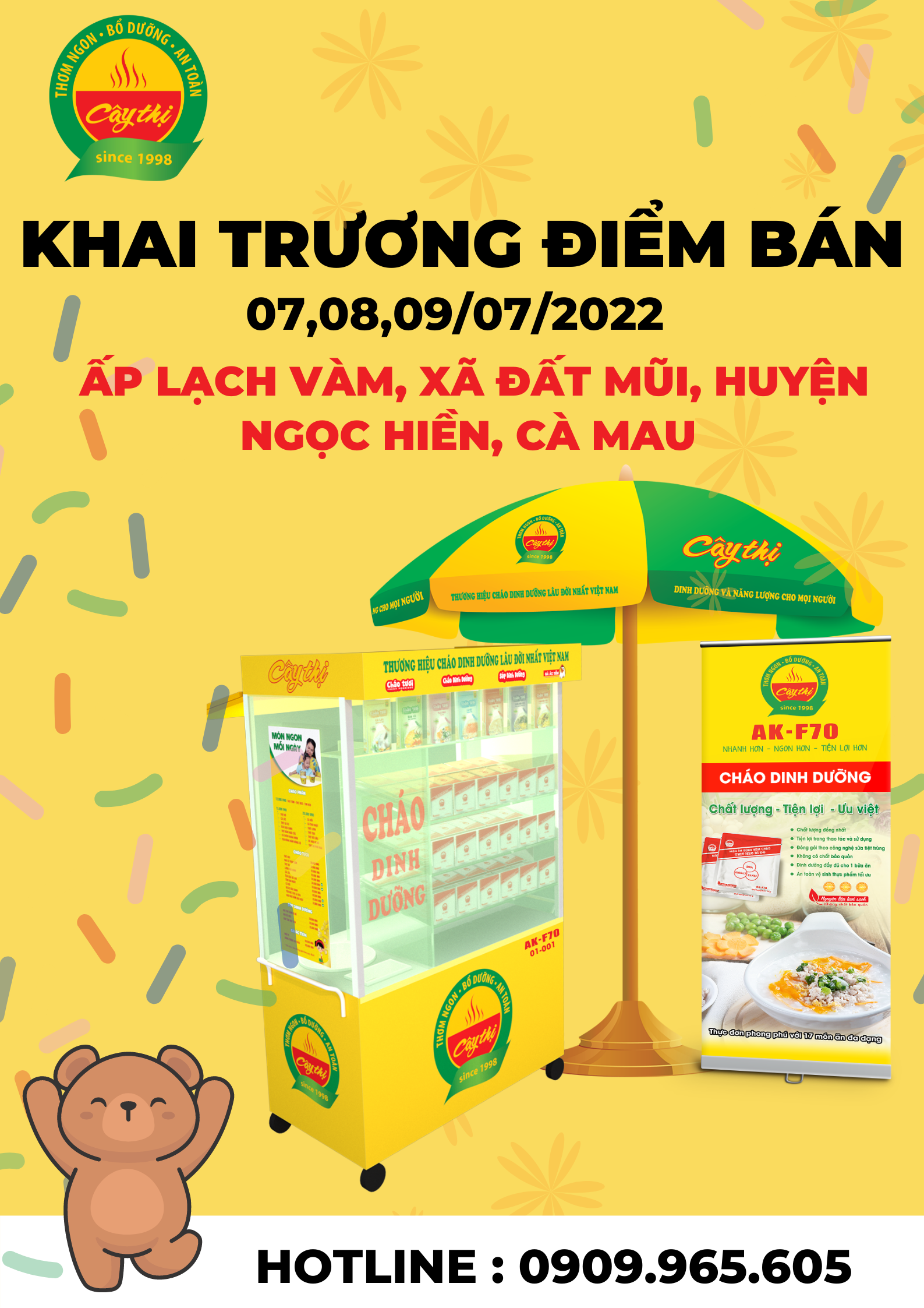 Khai trương điểm bán cháo dinh dưỡng Cây Thị Cà Mau Đất Mũi