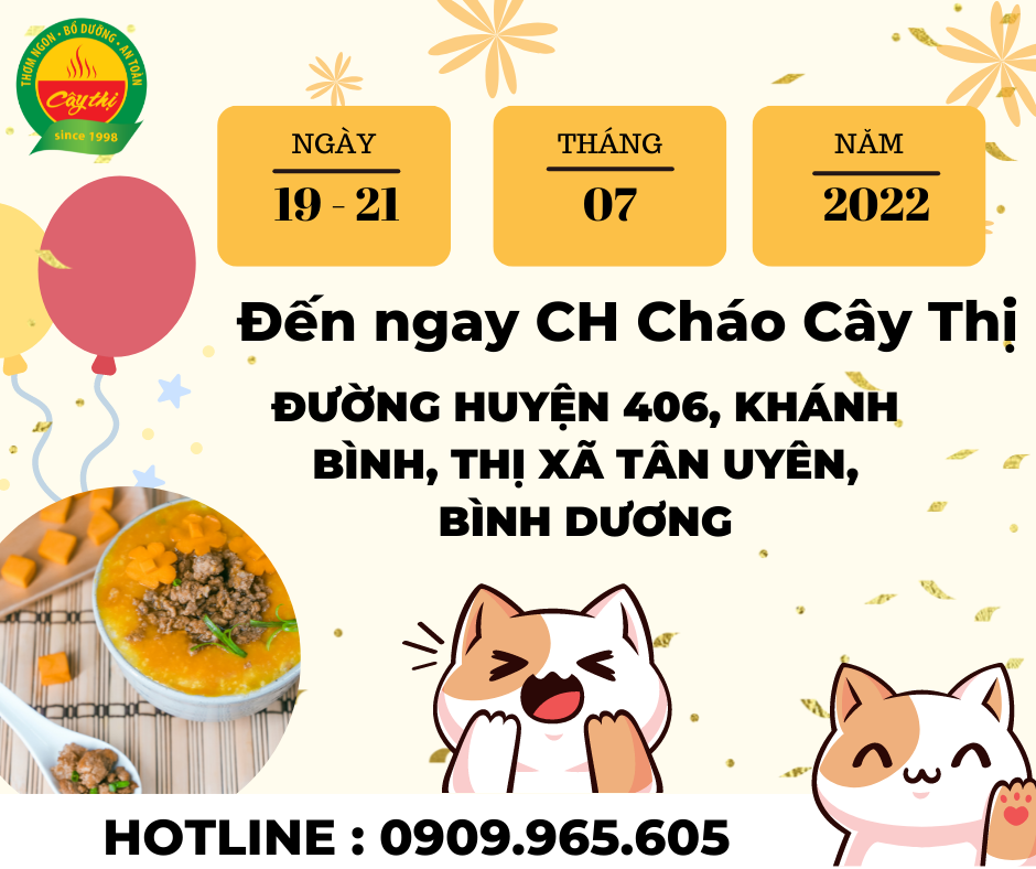 Khai trương cửa hàng cháo dinh dưỡng Cây Thị Khánh Bình, Bình Dương