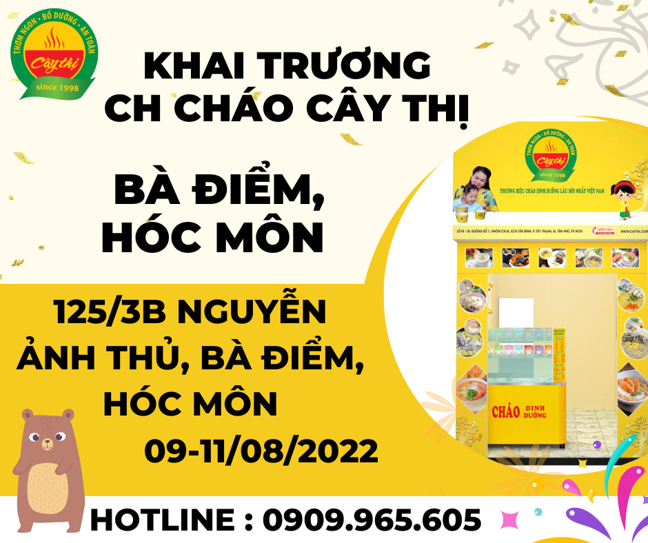 Khai trương cửa hàng cháo dinh dưỡng Cây Thị Bà Điểm, Hóc Môn