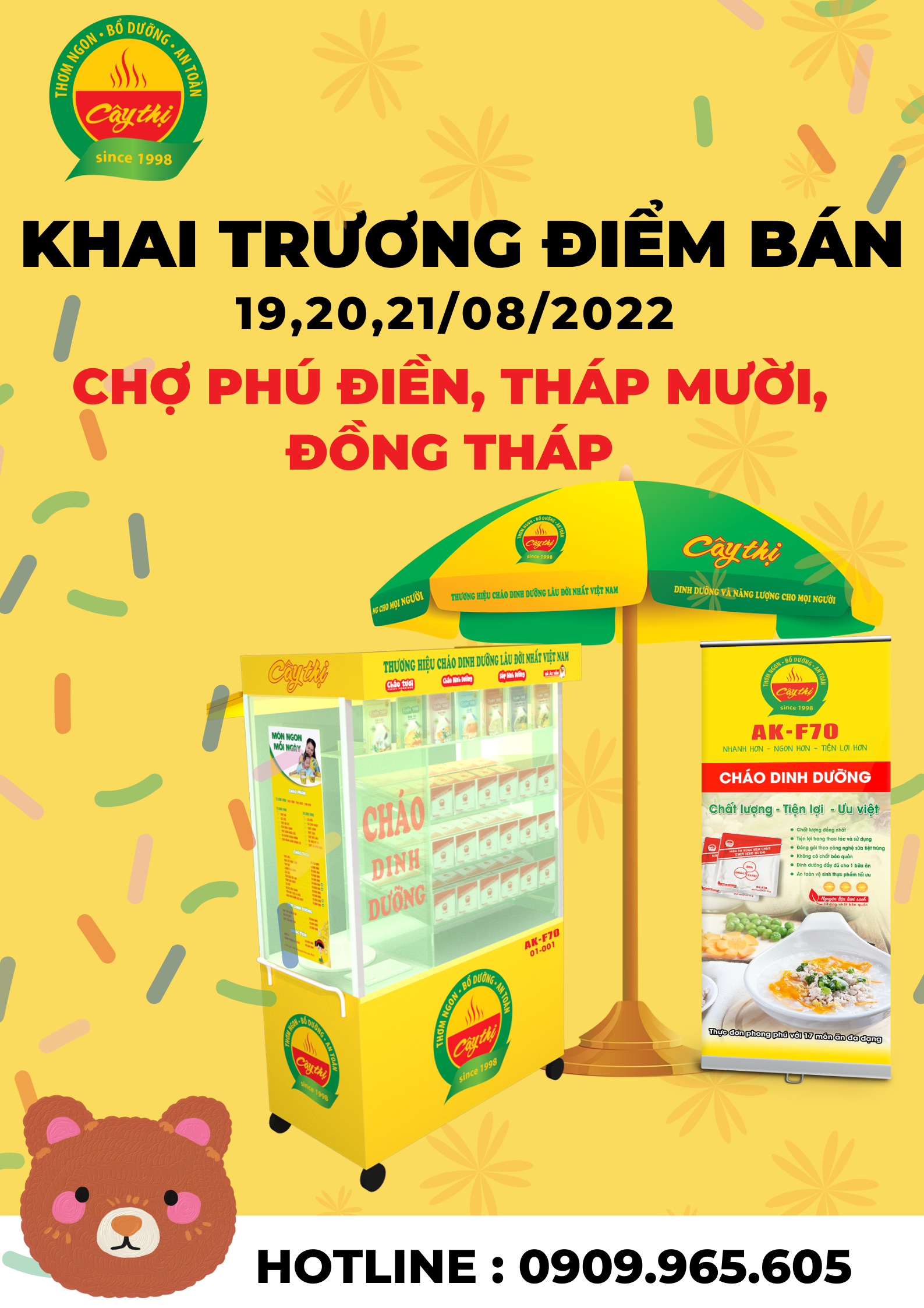 Khai trương điểm bán cháo dinh dưỡng Cây Thị  chợ Phú Điền, Đồng Tháp