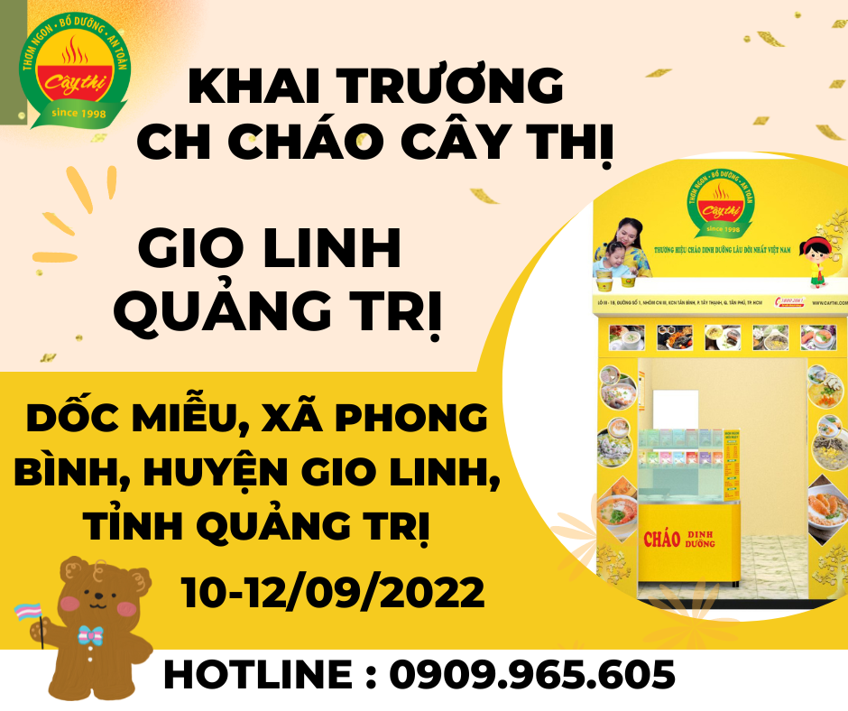 Khai trương cửa hàng cháo dinh dưỡng Cây Thị Gio Linh - Quảng Trị