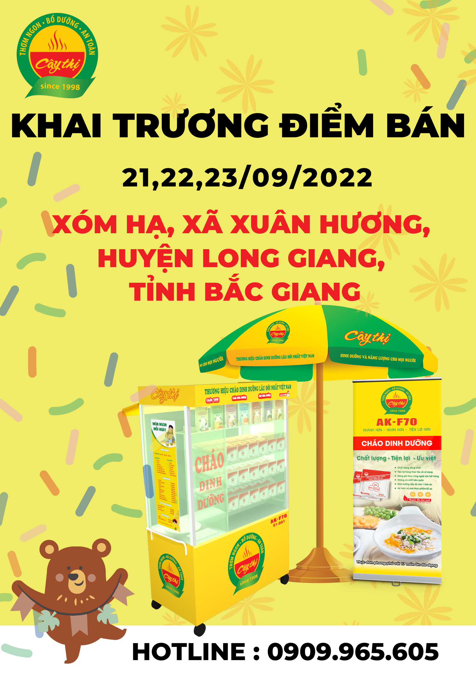 Khai trương điểm bán cháo dinh dưỡng Cây Thị Long Giang, Bắc Giang