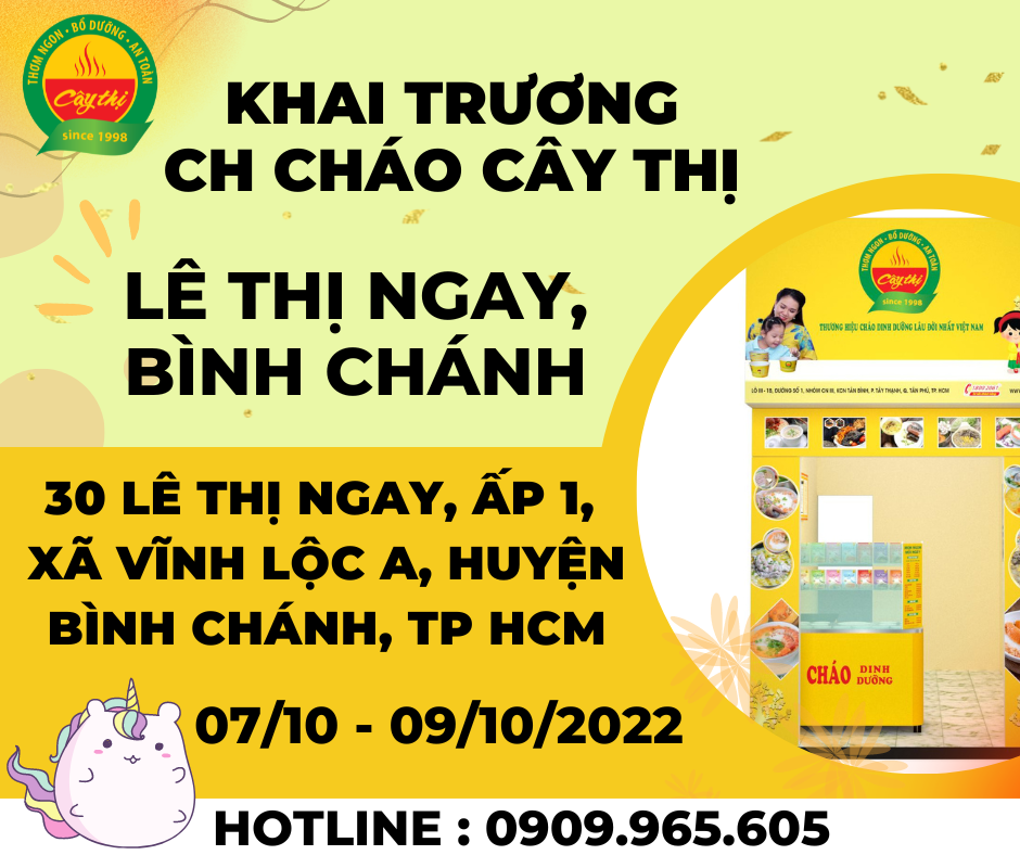 Khai trương cửa hàng cháo dinh dưỡng Cây Thị Lê Thị Ngay, Bình Chánh