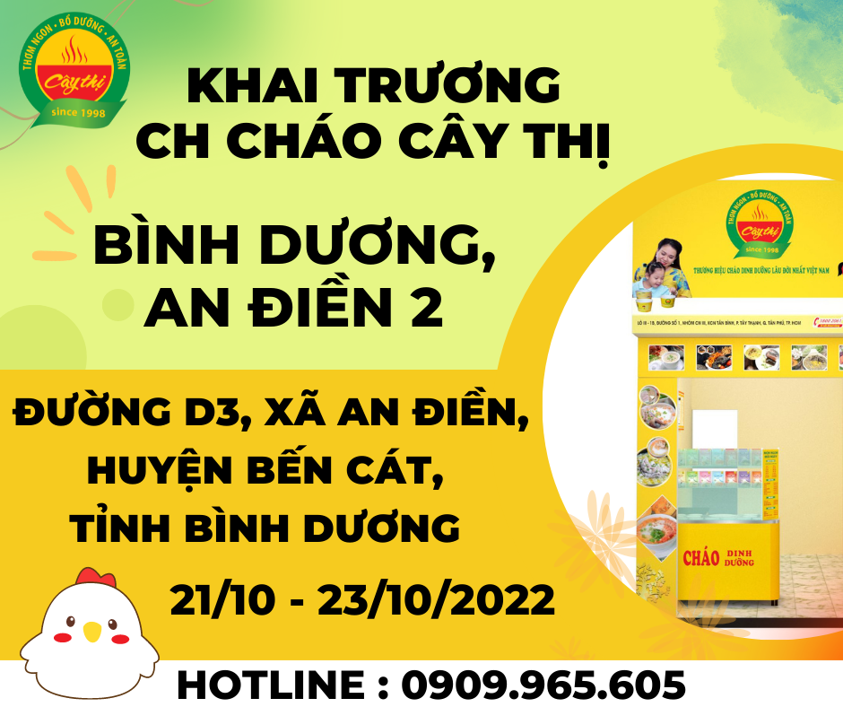 Khai trương cửa hàng cháo dinh dưỡng Bình Dương, An Điền 2