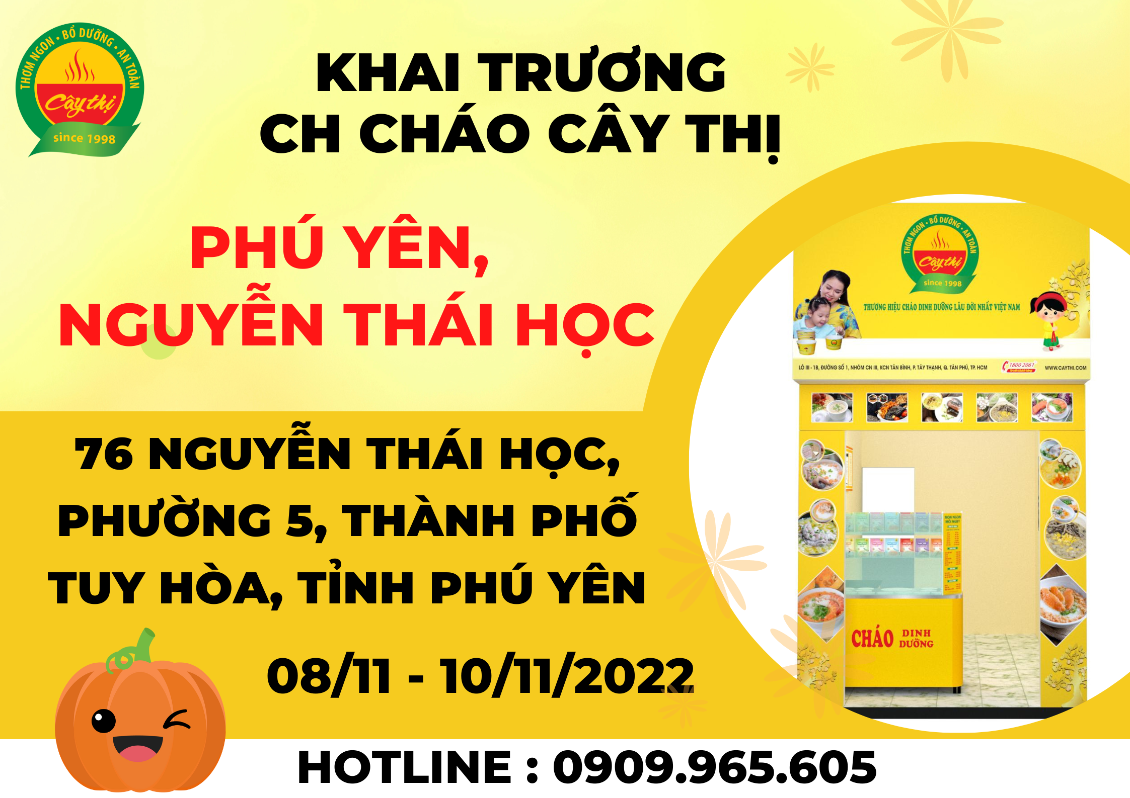 Khai trương cửa hàng cháo dinh dưỡng Phú Yên, Nguyễn Thái Học