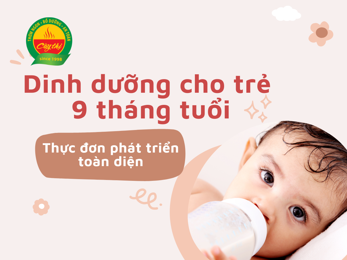 Dinh dưỡng cho trẻ 9 tháng tuổi, thực đơn tăng cân, phát triển toàn diện