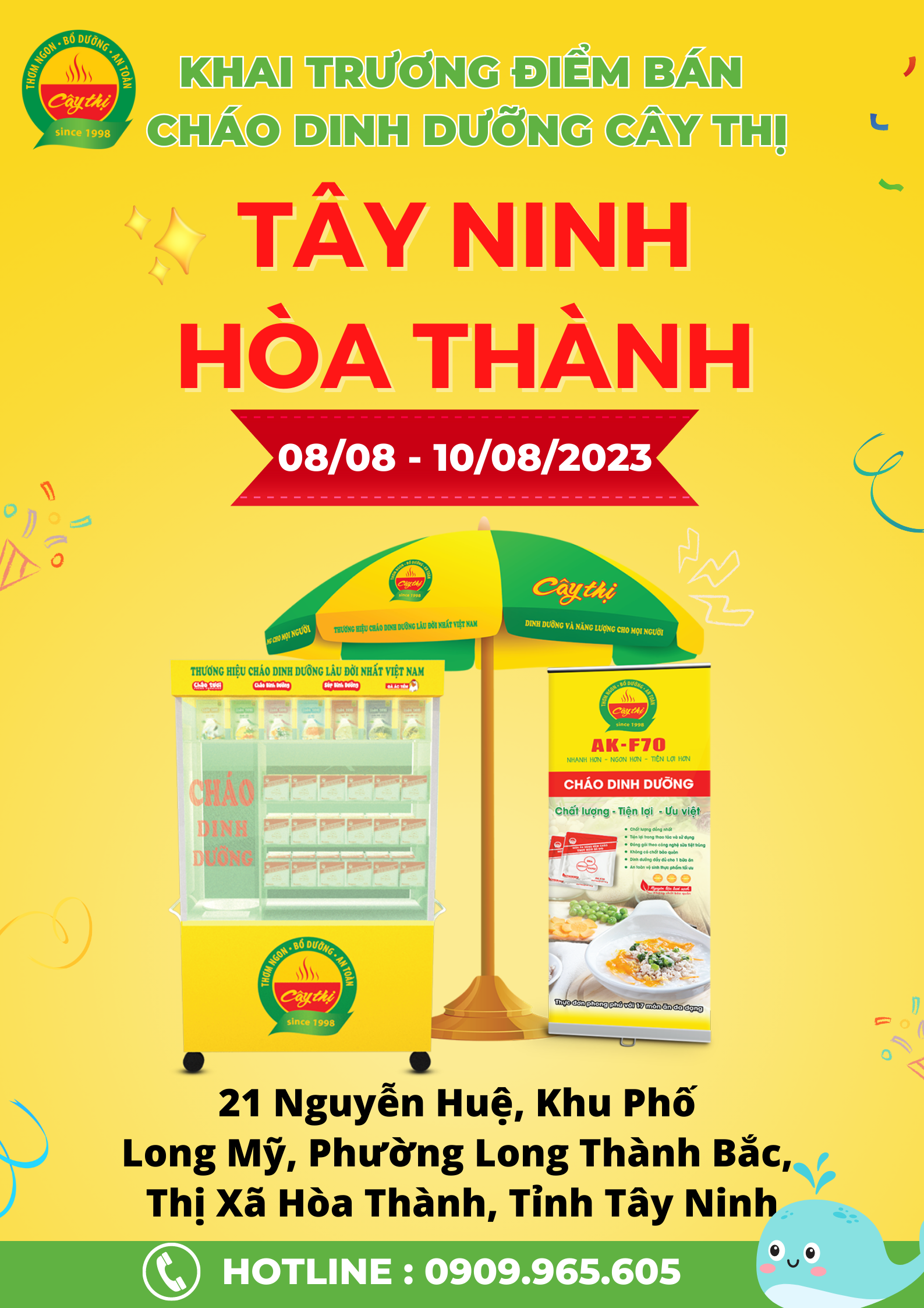 Khai trương cửa hàng cháo dinh dưỡng Cây Thị Tây Ninh- Hòa Thành