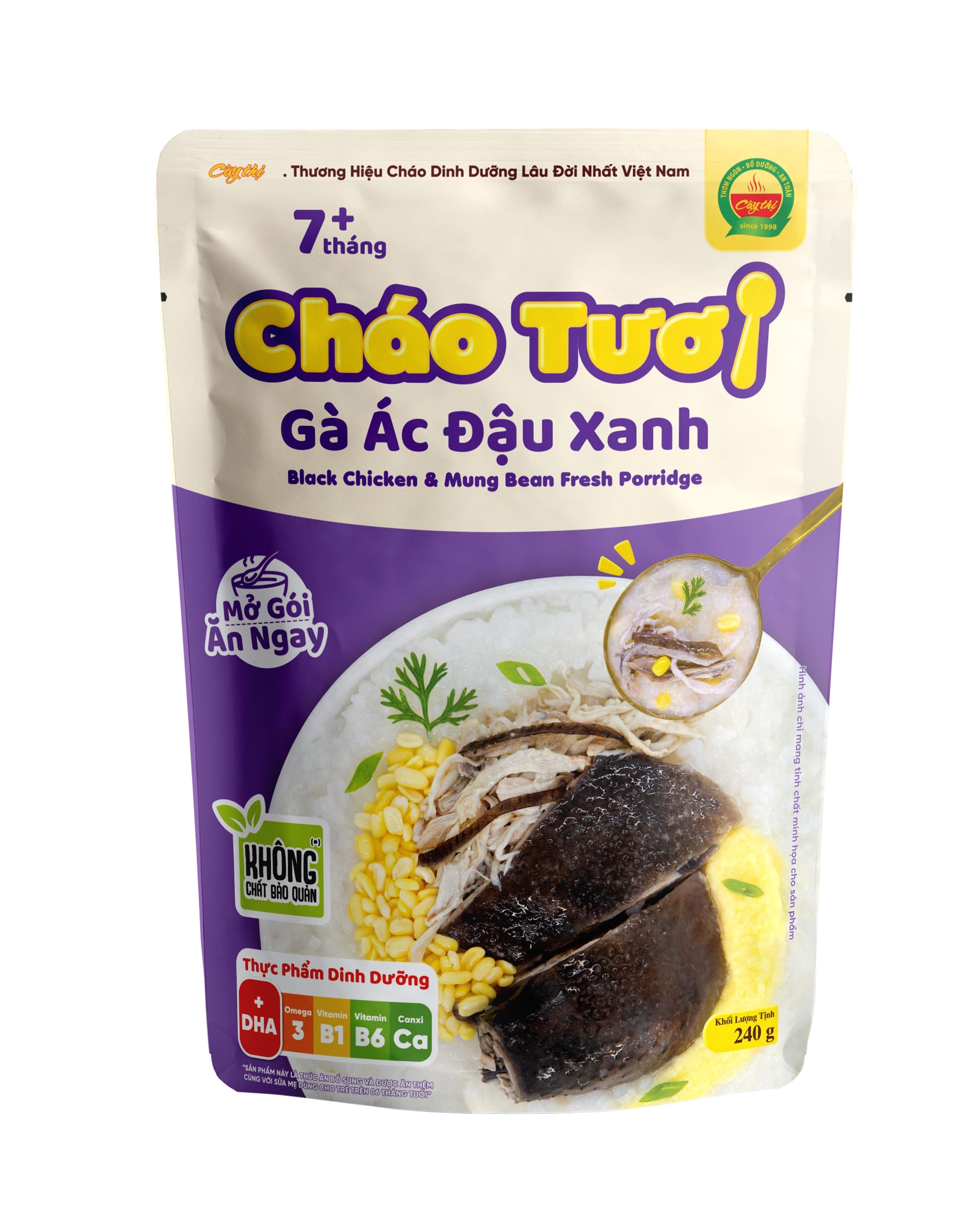 Cháo Tươi Gà Ác Đậu Xanh