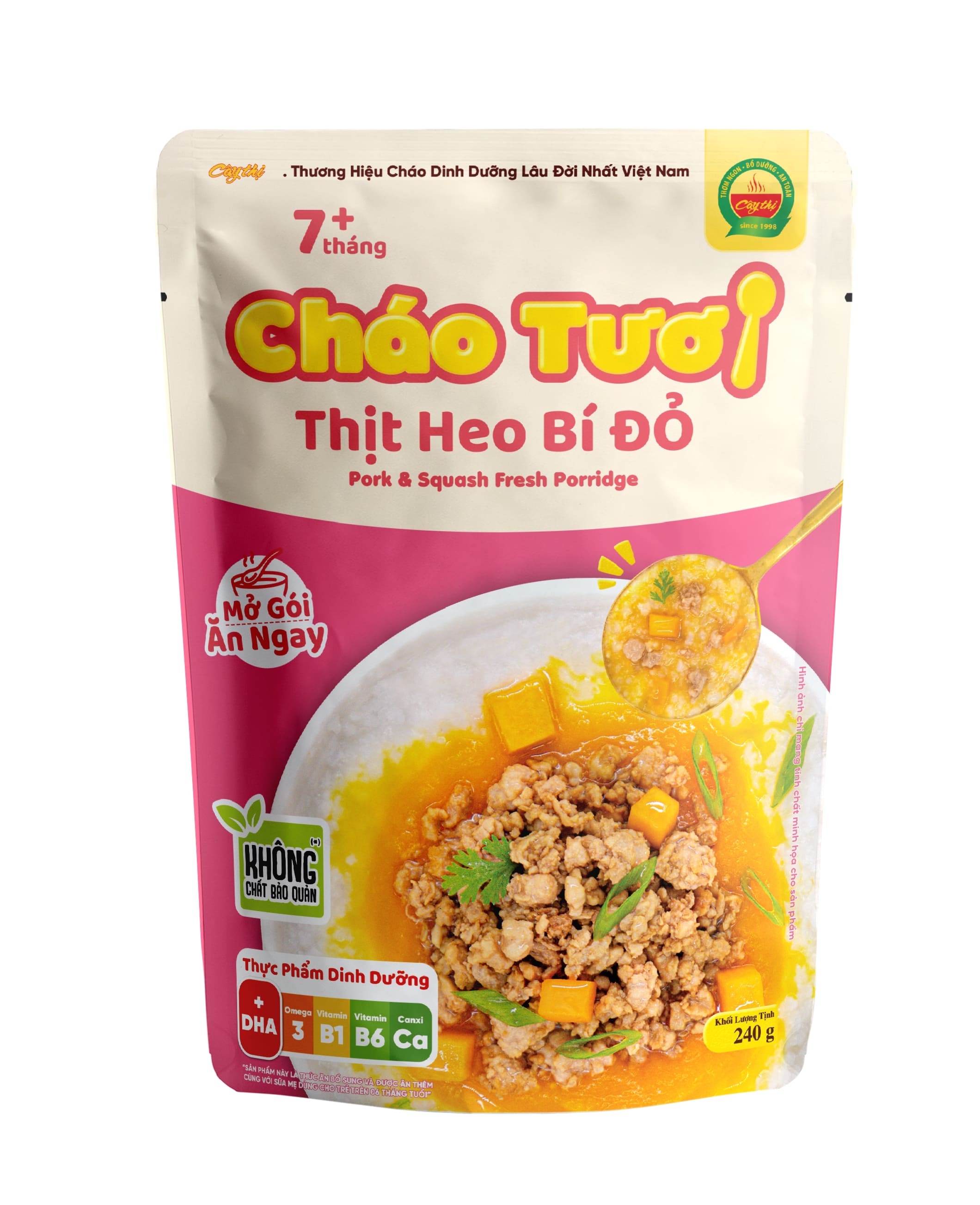 Cháo Tươi Thịt Heo Bí Đỏ