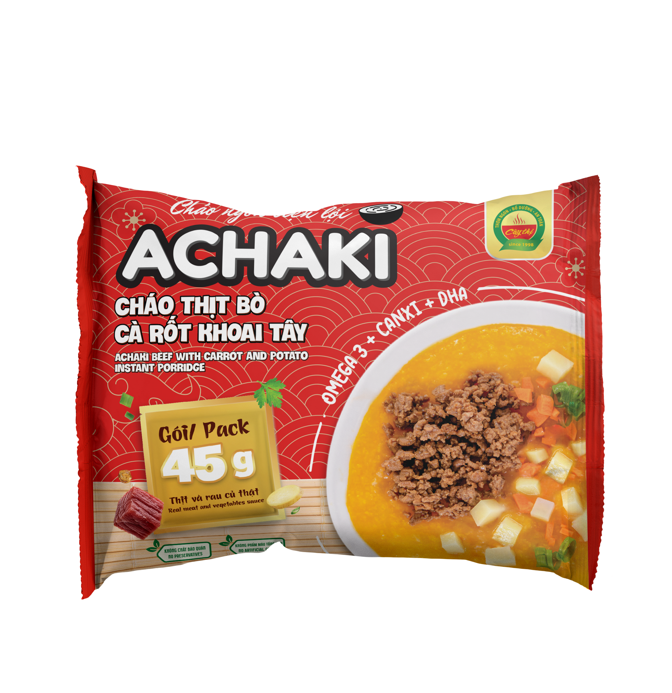 Cháo Achaki Thịt Bò Cà Rốt Khoai Tây