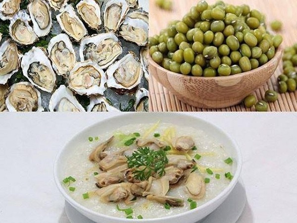 cách nấu cháo hàu cho bé với đậu xanh